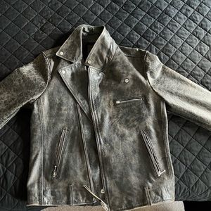 All Saints Distressed Leather Biker jacket 2021 SZ Medium